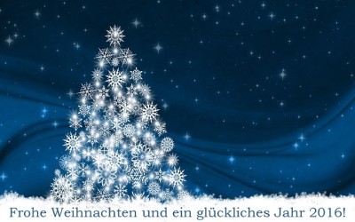 Frohe Weihnachten und ein glückliches neues Jahr 2016!